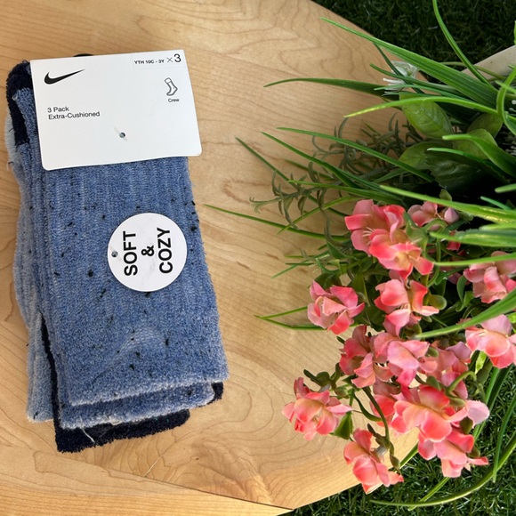 NIKE 3 Pack. Extra-Cushioned. Crew .NEW YTH 10C-3Y - Picture 3 of 12